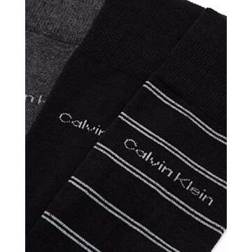 Calvin Klein Men's Dress Socks - Stylish Cotton Crew Socks