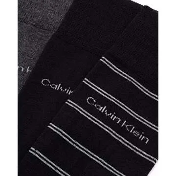 Calvin Klein Men's Dress Socks - Stylish Cotton Crew Socks