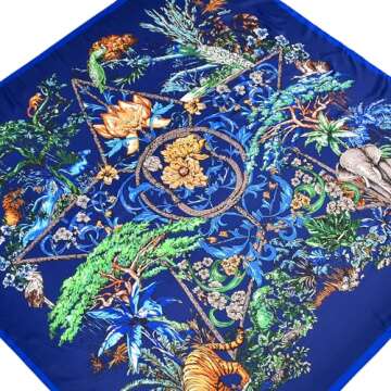 53” Large Head Scarf for Women - Silk Satin Scarf for Hair Wrapping at Night Bandana Square Scarf ...