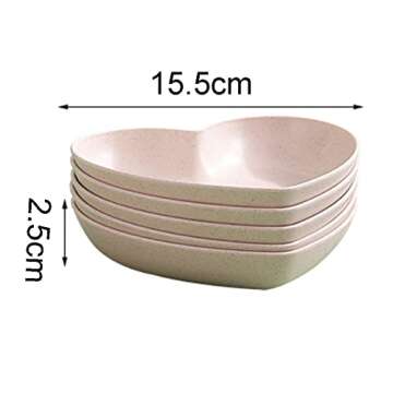 Golandstar 10pcs Heart Shaped Dinner Plates Dinnerware Dishes Set 6 Inch Food Plate Saucers Tray Fru...