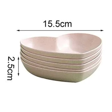 Golandstar 10pcs Heart Shaped Dinner Plates Dinnerware Dishes Set 6 Inch Food Plate Saucers Tray Fru...