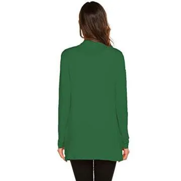Newchoice Women's Trendy Summer Lightweight Cardigans Loose Long Sleeve Open Front Cardigan Sweaters Dusters Plus Size (Green, XXXL)