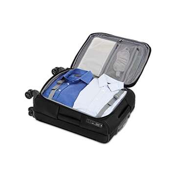 AmazonBasics 2 Piece Expandable Softside Spinner Luggage Suitcase With TSA Lock And Wheels Set - Black