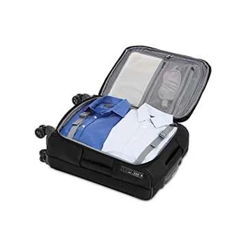 AmazonBasics 2 Piece Expandable Softside Spinner Luggage Suitcase With TSA Lock And Wheels Set - Black