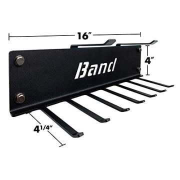 Bodylastics 2-Piece Home Gym Storage Rack, Heavy-Duty Resistance Band Rack for Gym Equipment Storage, Easy to Install Workout Storage Organizer, Versatile Gym Organizer with Hardware