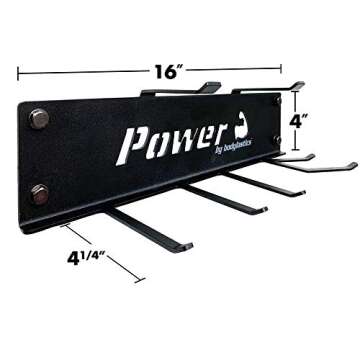 Bodylastics 2-Piece Home Gym Storage Rack, Heavy-Duty Resistance Band Rack for Gym Equipment Storage, Easy to Install Workout Storage Organizer, Versatile Gym Organizer with Hardware