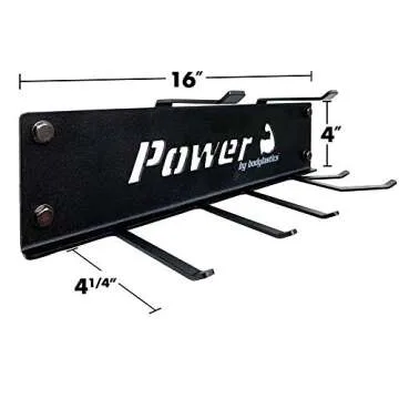 Bodylastics 2-Piece Home Gym Storage Rack, Heavy-Duty Resistance Band Rack for Gym Equipment Storage, Easy to Install Workout Storage Organizer, Versatile Gym Organizer with Hardware