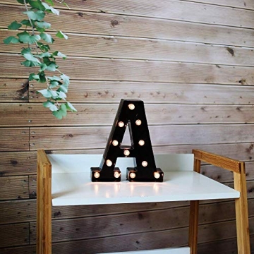 Light Up Black Alphabet Marquee Letter Sign LED Bright White Lights