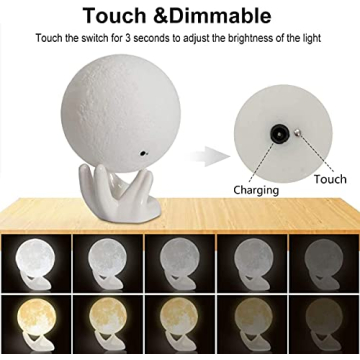 Mydethun 3D Moon Lamp - Unique Gift & Home Décor