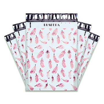 RUSPEPA Feather Design Poly Mailers - 100Pcs Shipping Bags