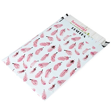 RUSPEPA Feather Design Poly Mailers - 100Pcs Shipping Bags
