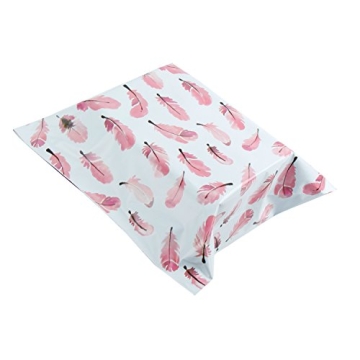 RUSPEPA Feather Design Poly Mailers - 100Pcs Shipping Bags