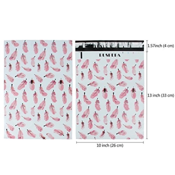 RUSPEPA Feather Design Poly Mailers - 100Pcs Shipping Bags