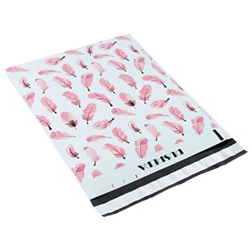 RUSPEPA Feather Design Poly Mailers - 100Pcs Shipping Bags