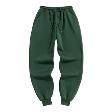 ZAFUL Men's Thermal Fleece Tapered Beam Feet Pants Solid Color Jogger Drawstring Sweatpants