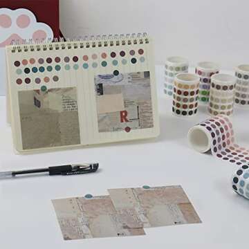 Ctpeng Washi Dot Stickers 10 Rolls,12500pcs 1/3" Inch Small Color Circle Stickers,Assorted Translucent Round Coding Stickers for Bullet Journals, Art Craft, Calendars