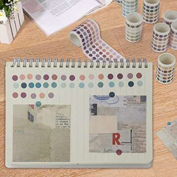 Ctpeng Washi Dot Stickers 10 Rolls,12500pcs 1/3" Inch Small Color Circle Stickers,Assorted Translucent Round Coding Stickers for Bullet Journals, Art Craft, Calendars