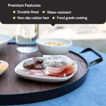 Thirteen Chefs Wine Barrel Serving Tray 20" Round