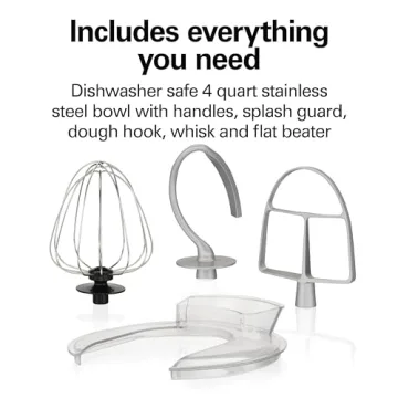 Hamilton Beach Stand Mixer with 7 Speeds and Attachments