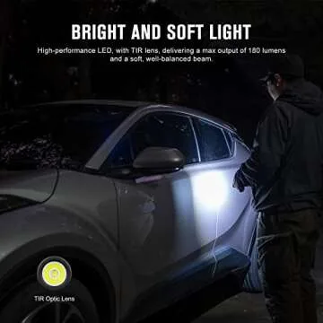 OLIGHT I1R 2 Pro Eos 180 Lumens EDC Rechargeable Keychain Flashlight, Powered by Built-in Rechargeable Battery with Type-C USB Cable, Slim Mini Handheld Light for Everyday Carry (Black)