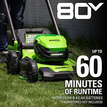 Greenworks 80V 21" Brushless Cordless (Self-Propelled) Lawn Mower (Dual Ports + Light), Battery and Charger Not Included (75+ Compatible Tools)