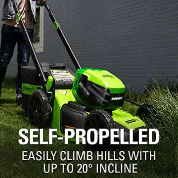 Greenworks 80V 21" Brushless Cordless (Self-Propelled) Lawn Mower (Dual Ports + Light), Battery and Charger Not Included (75+ Compatible Tools)