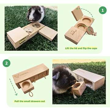 Dewonch Small Animals Hide Treats Foraging Puzzle Toys, Pet Interactive Snuffle Logic Game for Mental Enrichment,for Guinea Pigs,Rabbits,Chinchillas