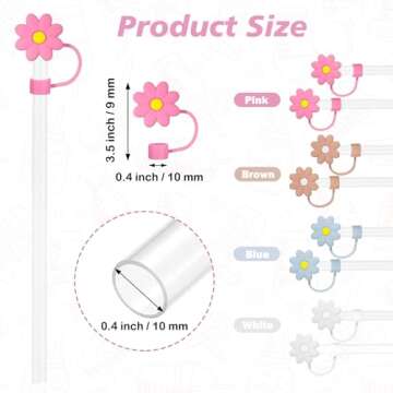 Straw Cover Cap 10MM for Stanley Cup Adventure Quencher 40oz, Reusable Silicone Stopper tips for Sta...