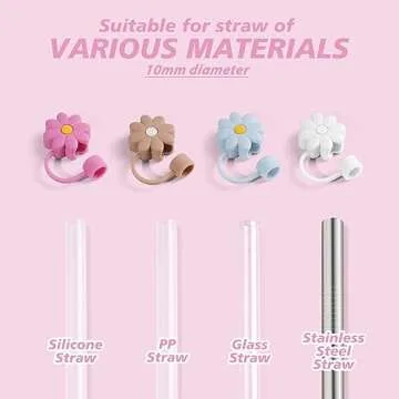 Straw Cover Cap 10MM for Stanley Cup Adventure Quencher 40oz, Reusable Silicone Stopper tips for Stanley Tumbler 30 oz, 20 oz, 12 oz Accessories, Fits 0.4 inch/10mm Drinking Straws (12 pcs)