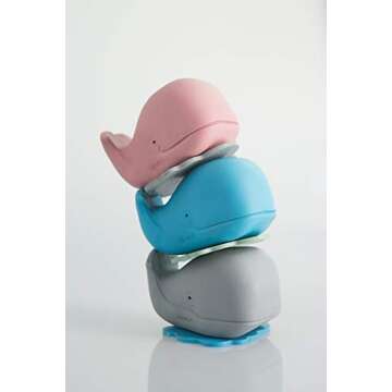 HEVEA Ingeborg The Whale Bath Toy. Upcycled Rubber, Plant Based, Plastic-Free, Eco-Friendly & BPA-Free