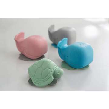 HEVEA Ingeborg The Whale Bath Toy. Upcycled Rubber, Plant Based, Plastic-Free, Eco-Friendly & BPA-Free