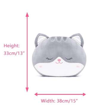 Lazada Kids Pillow Cat Plush Pillows Toy Soft Gift Baby Girl Gifts Gray 15 Inches