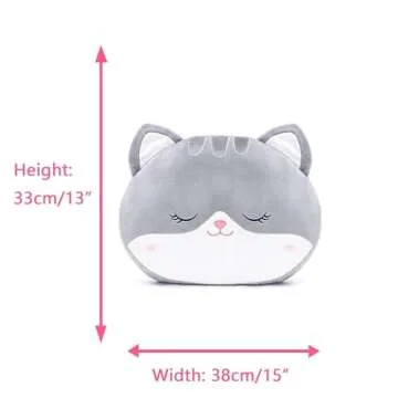 Lazada Kids Pillow Cat Plush Pillows Toy Soft Gift Baby Girl Gifts Gray 15 Inches