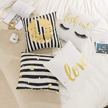 Stylish Black and Gold Throw Pillow Covers for Home Decor