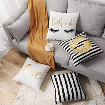 Stylish Black and Gold Throw Pillow Covers for Home Decor