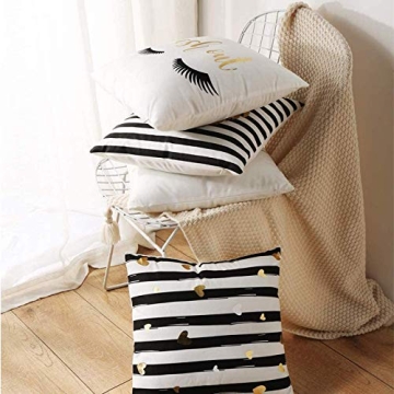 Stylish Black and Gold Throw Pillow Covers for Home Decor