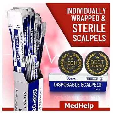 MedHelp Disposable Scalpel with 12 Sterile Blades