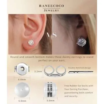 "STUNNING FLAME" 18K Gold Plated Silver Brilliant Cut Simulated Diamond Cubic Zirconia Stud Earrings(yellow-gold-plated-silver, 1.5)
