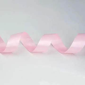 Ribbli 3 Rolls Double Faced Solid Satin Light Pink Craft Ribbon,Total 30 Yards,(1/4 Inch x 10-Yard,5/8 Inch x 10-Yard,1 Inch x 10-Yard),Use for Bows Bouquet,Gift Wrapping,Baby Shower