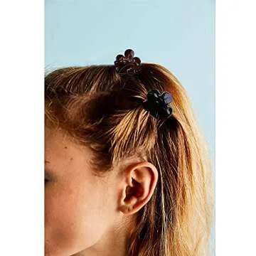AOPRIE Mini Hair Clips 20 Count Small Size Sun Flower Claw Hair Accessories for Women and Girls in Black, Brown, Clear Plastic