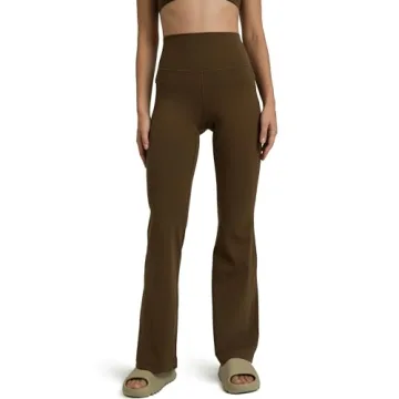 Colorfulkoala Women's Dreamlux Flared Leggings with Pockets - Cocoa
