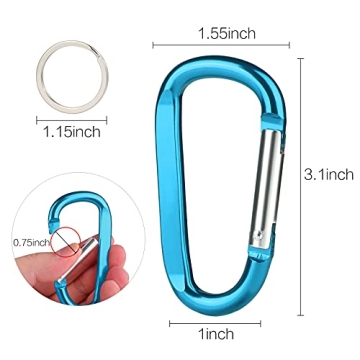 6PCS Durable Aluminum Carabiner Clips for Everyday Use