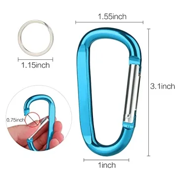 6PCS Durable Aluminum Carabiner Clips for Everyday Use