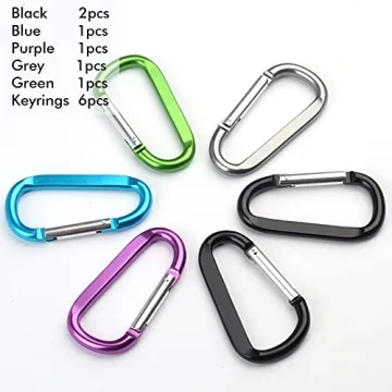 6PCS Durable Aluminum Carabiner Clips for Everyday Use