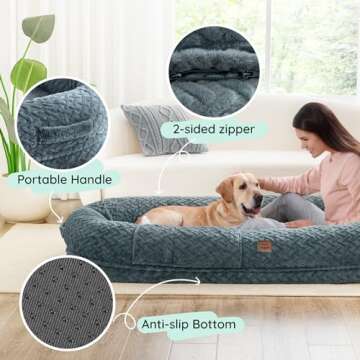 ChiXnuggle Human Dog Bed - Luxury Faux Fur Comfort