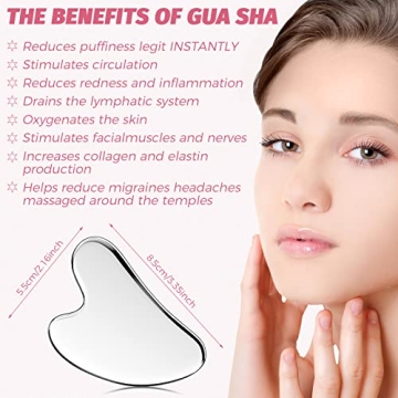 AURUZA Gua Sha Facial Tool for Lymphatic Drainage