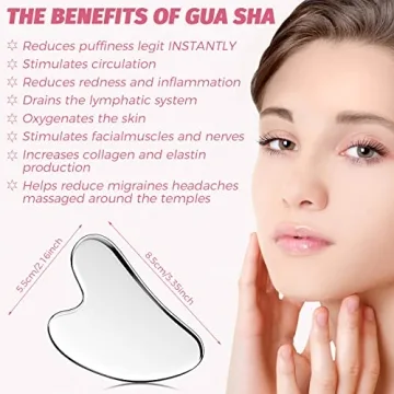 AURUZA Gua Sha Facial Tool for Lymphatic Drainage