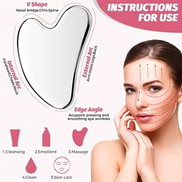 AURUZA Gua Sha Facial Tool for Lymphatic Drainage