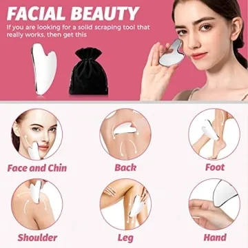 AURUZA Gua Sha Facial Tool for Lymphatic Drainage