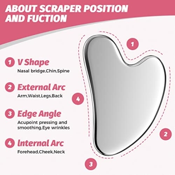 AURUZA Gua Sha Facial Tool for Lymphatic Drainage